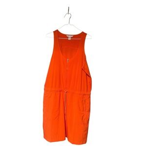 Athleta Women's Size 16 Orange Jersey Mini Dress Active Shorts‎ Built In